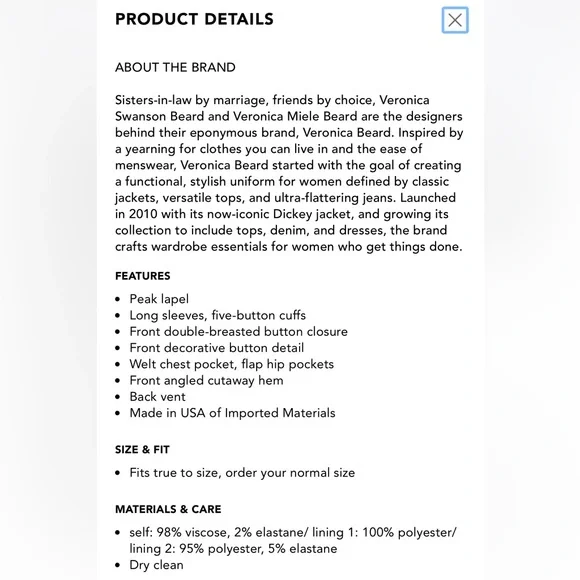 Veronica Beard New Miller Dickey Blazer in Soft Lilac Size 14 - Picture 8 of 8